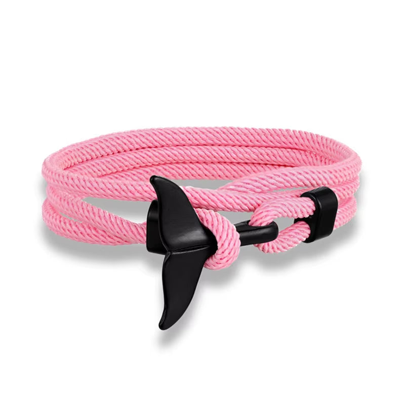 Tidebond™ Ocean-Inspired Whale Tail & Anchor Bracelet – for Hearts That Drift Together