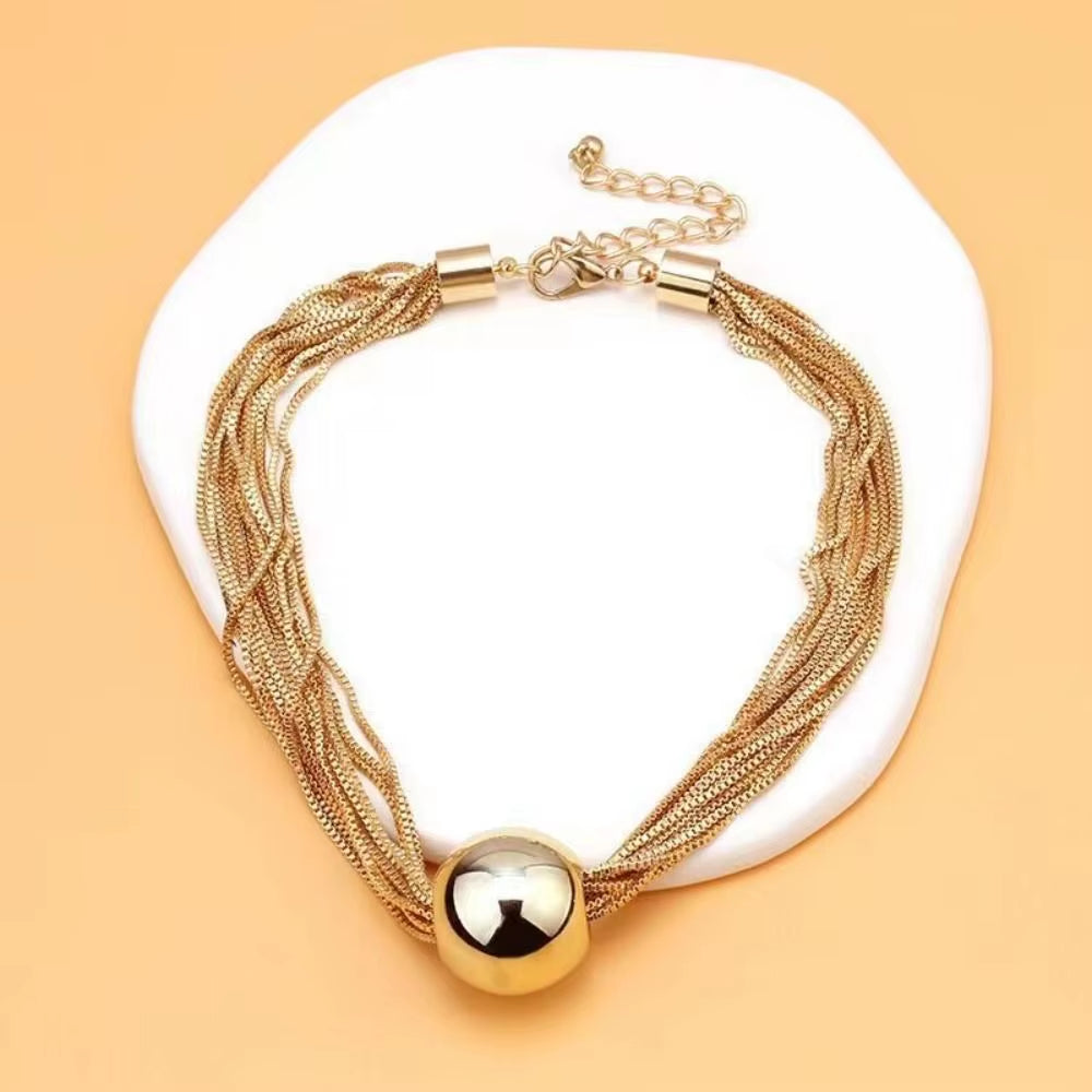 Lustrabold™ Gold Chunky Sphere Choker – Elevate Every Look with Sculpted Shine
