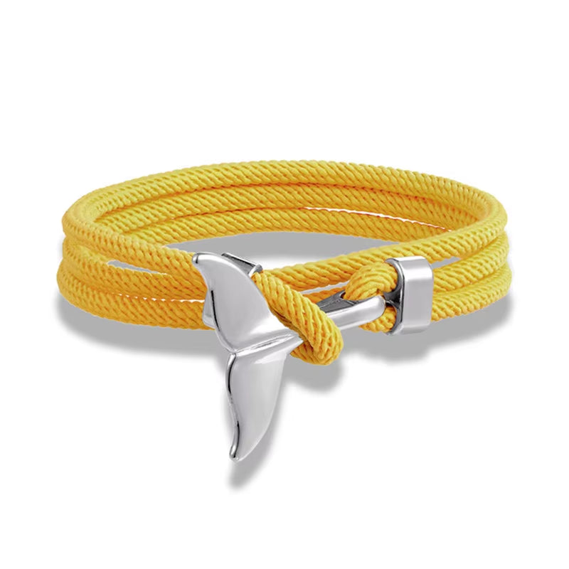 Tidebond™ Ocean-Inspired Whale Tail & Anchor Bracelet – for Hearts That Drift Together