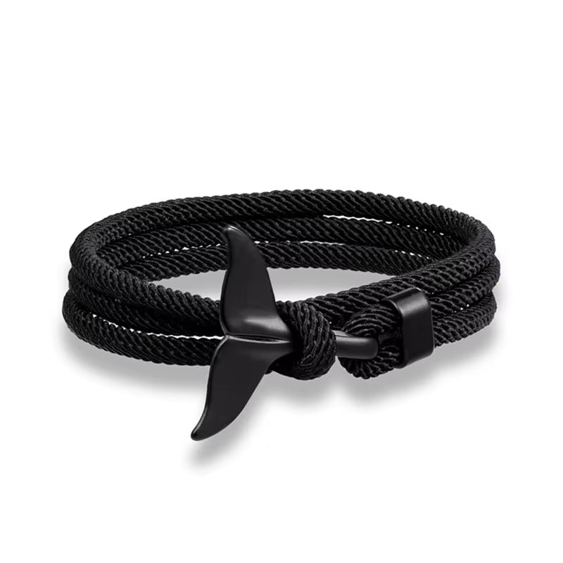 Tidebond™ Ocean-Inspired Whale Tail & Anchor Bracelet – for Hearts That Drift Together