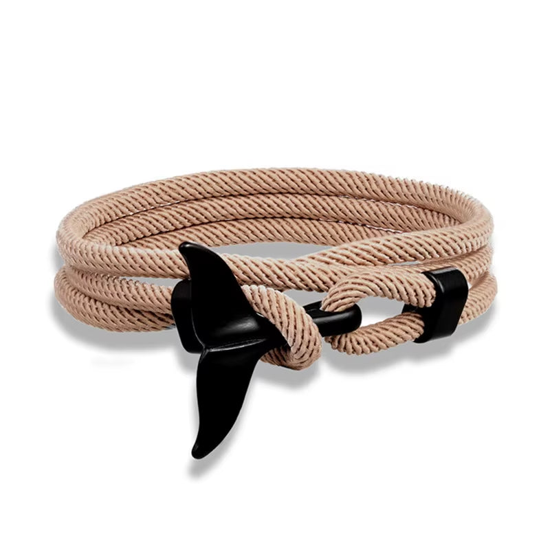 Tidebond™ Ocean-Inspired Whale Tail & Anchor Bracelet – for Hearts That Drift Together