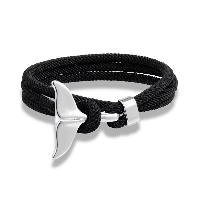 Tidebond™ Ocean-Inspired Whale Tail & Anchor Bracelet – for Hearts That Drift Together