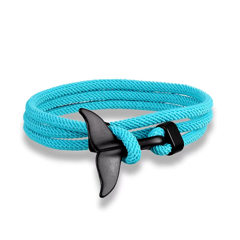 Tidebond™ Ocean-Inspired Whale Tail & Anchor Bracelet – for Hearts That Drift Together