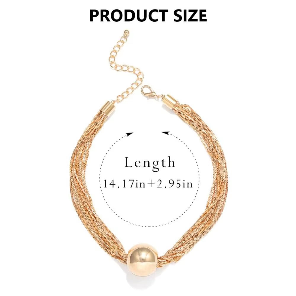 Lustrabold™ Gold Chunky Sphere Choker – Elevate Every Look with Sculpted Shine