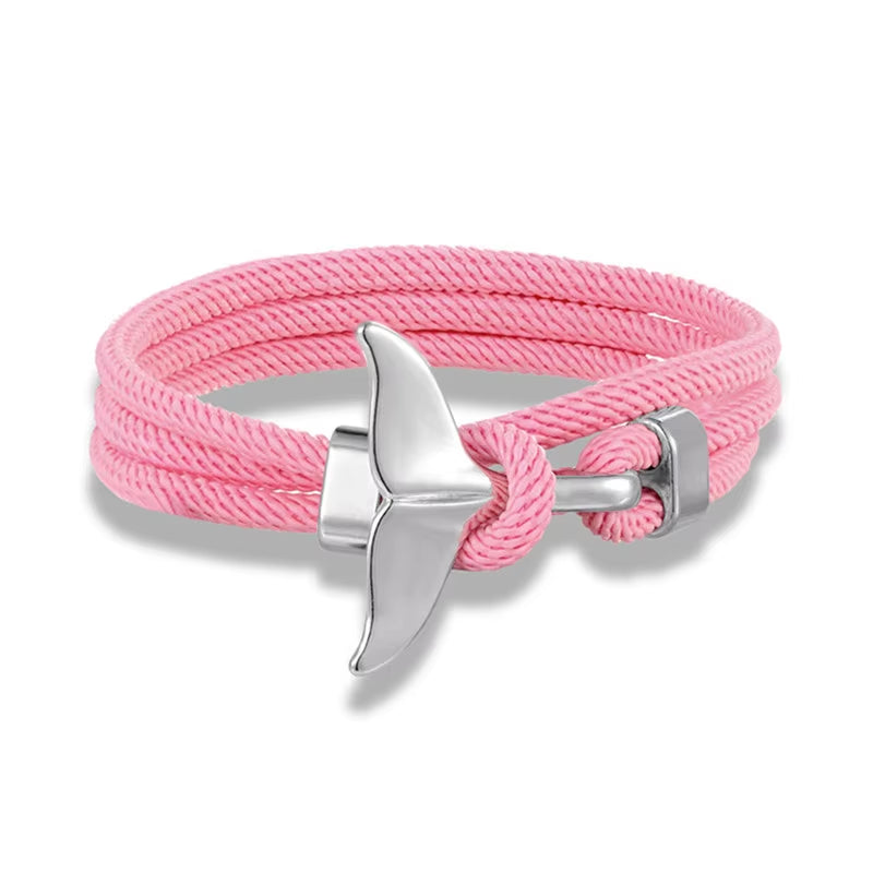 Tidebond™ Ocean-Inspired Whale Tail & Anchor Bracelet – for Hearts That Drift Together