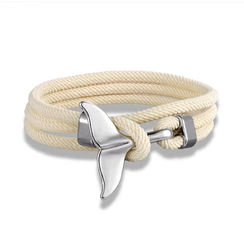 Tidebond™ Ocean-Inspired Whale Tail & Anchor Bracelet – for Hearts That Drift Together