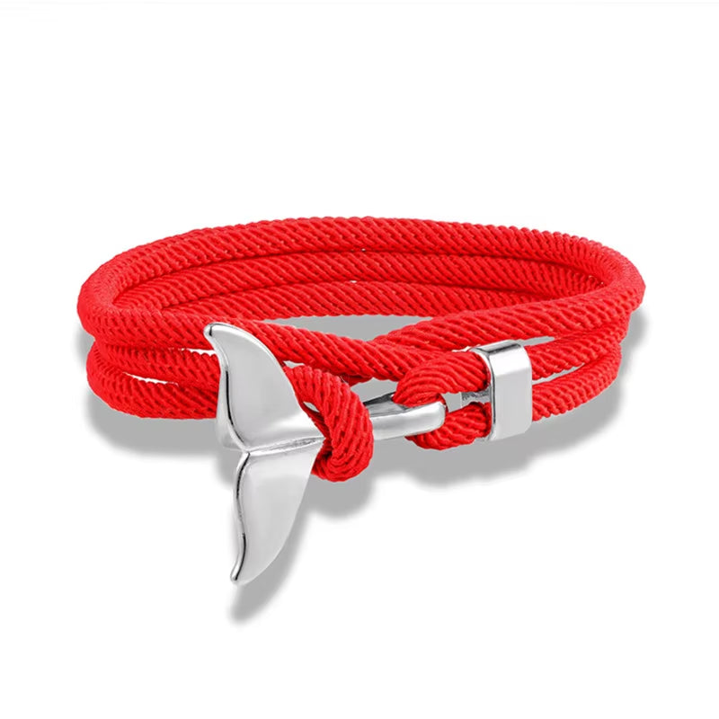 Tidebond™ Ocean-Inspired Whale Tail & Anchor Bracelet – for Hearts That Drift Together
