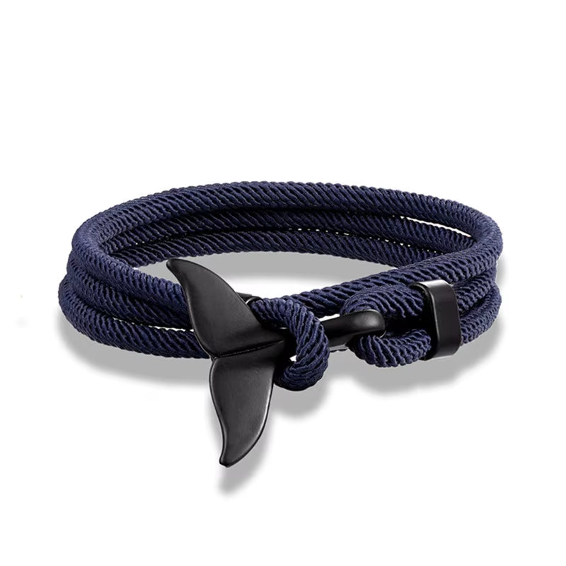 Tidebond™ Ocean-Inspired Whale Tail & Anchor Bracelet – for Hearts That Drift Together