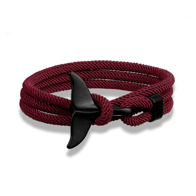 Tidebond™ Ocean-Inspired Whale Tail & Anchor Bracelet – for Hearts That Drift Together